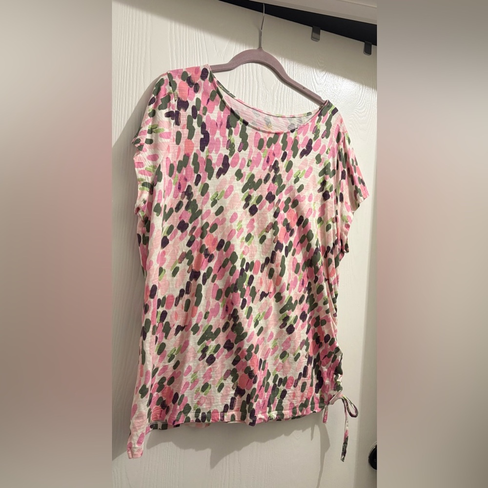 Belle by Kim Gravel slub knit short sleeve Top 1X